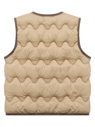 Jhaoyu Kids Girls Boys Warmth Qulited Vest Sleeveless Padded Button-up Jacket Coats Casual Lightweight Outerwear4