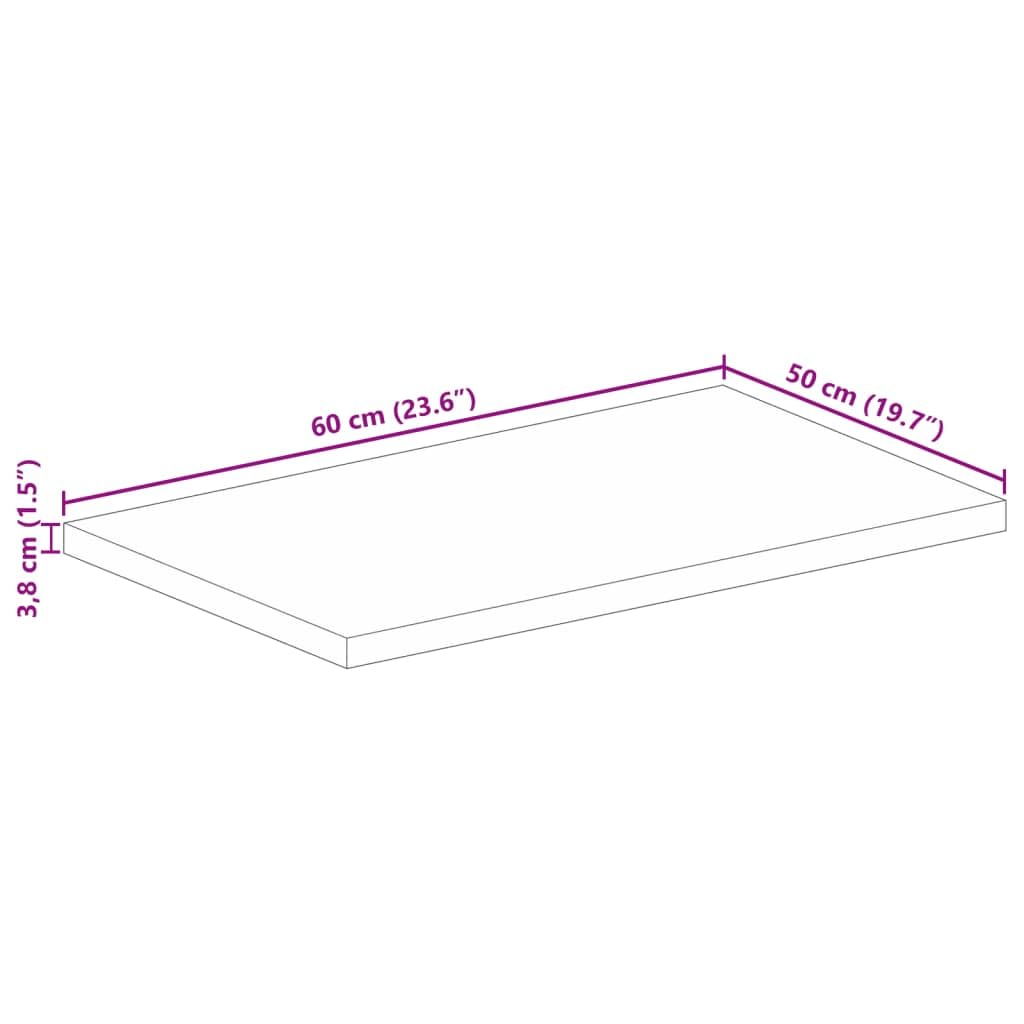 vidaXL Piano Tavolo 60x50x3,8 cm Rettangolare Legno Massello Acacia, Piano per Tavolo Rettangolare, Piano Tavolo in Legno, Piano per Tavolo da Pranzo