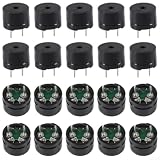 20 Stück passives Buzzer-Modul, 12 mm x 8,5 mm, 42R-Spule, 5 V-12 V, Betriebsbereich 2048 Hz, Resonant für Frequenz für Arduino für Raspberry Pi Sensorprojekte