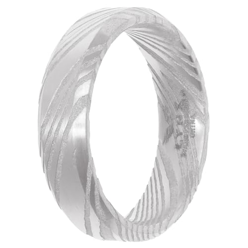 Metro Jewelry Damascus Steel Modern Band Ring for Men - 8 MM Wide - Size 9 to 112