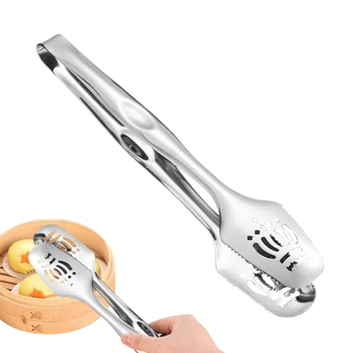 Edelstahlzange zum Kochen, hitzebeständige Edelstahl-Pinzette, Grillzange, zum Servieren, Grillen, Braten, Nudeln, Salat, Kuchen, Grillen, Buffet, Brot, Küche, Restaurant,...