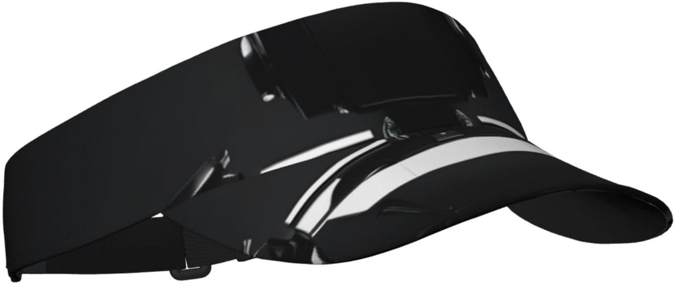 Black Robot Print Sports Sun Visor Men Women Lightweight Cooling Stretchy Visor Hat for Running, Tennis, Golf