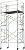 Stages Scaffolding Rolling Tower 5' X 7' X 14'2" High With 3 Decks And Guard Rail Cbm1290