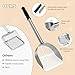 LIHOOOOM Cat Litter Scoop Deep Shovel, Detachable Long Handle Litter Scooper, Metal Cat Litter Scoop, Stainless Steel Cat Litter Scoop, Kitten Pooper Lifter, Kitty Metal Scooper with Holder Round Hole