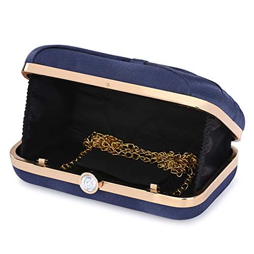 Image of KNOOS Women's Bow Frame Clutch Bags | Detachable Chain Sling Strap | Ladies Purse Wallet