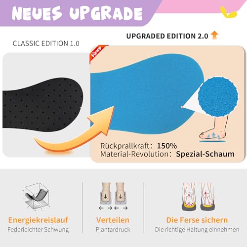 Kyopp Hausschuhe Kinder Barfussschuhe Klettverschluss für Jungen Mädchen Atmungsaktive Breite Pantoffeln Rutschfest Kindergarten Slippers(Einhorn Lila, 26/27EU)