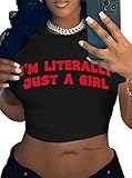 Women's Melanin Graphic Funny Sexy Crop Tops Black Girl Letter Print Christian Loose Summer T-Shirt Black M