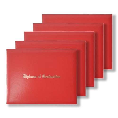 Diploma Holder Diploma Covers 8.5x11 Imprinted Diploma of Graduationfor Graduation Certifications Folder,Red,5-Pack