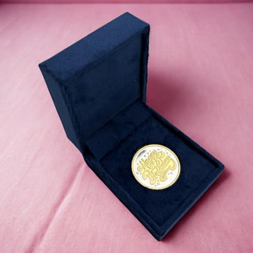 Image of 999 Fine Silver Happy Birthday silver coin with 22 kt gold plating in a temper proof pack