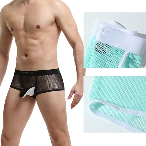 Men's Mid-Waist Mesh Boxer Briefs - Sexy Breathable and Elastic Design4
