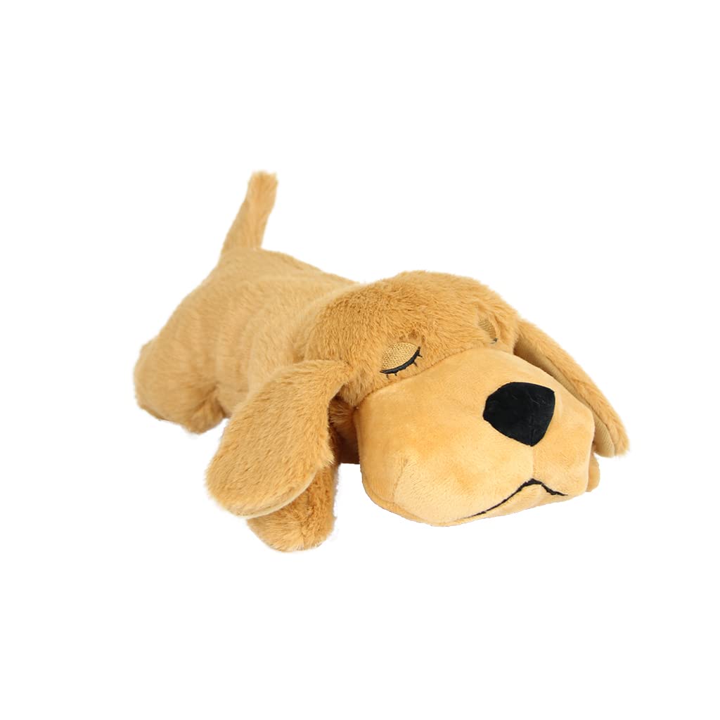 IFOYO Heartbeat Stuffed Toy, Puppy Calming Create Training Sleep Aid Behavioral Aid Dog Toys Pet Anxiety Relief and Calming Aid for Puppy（Light Brown）