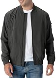 Rdruko Men's Lightweight Bomber Jacket Casual Stylish Fashion Coat Windbreaker(Carbon Gray, US XL)