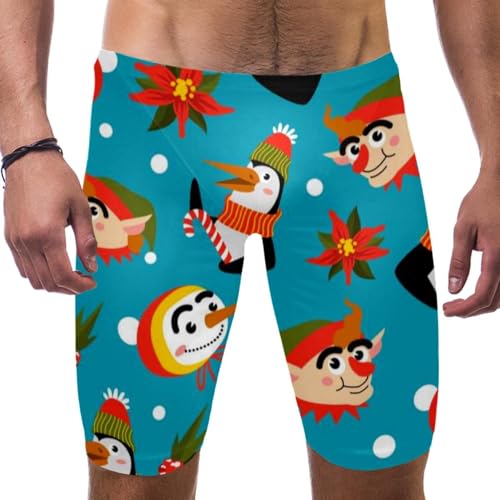 Traje de baño para hombre corto Penguin bañador de Navidad cómodo con bolsillos