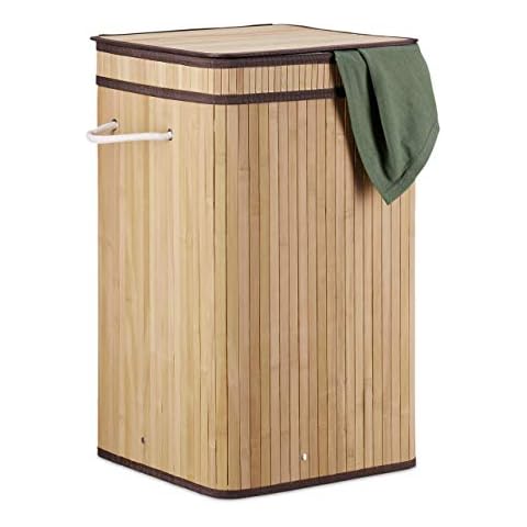 Corbeille Pliable Bambou Relaxdays Cover