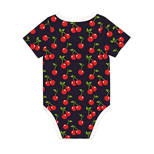 Rode Zomer Cherry Pasgeboren Baby Korte Mouw Leuke Romper Bodysuit Zomer Outfit Kleding - Afbeelding 4