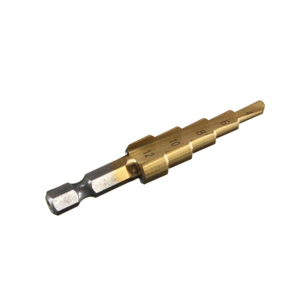Chameleon® Titanium HSS 5-Step Cone Drill 4-12MM Hex Shank 1/4 Hole Cutter Drilling Tool Wood Metal Drill Bit Set (B086GB8WPQ) Amazon Price History, Amazon Price Tracker