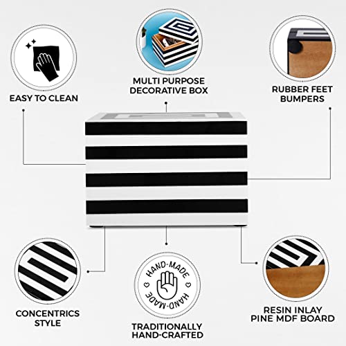 Handicrafts Home Concentrics Collection Storage Organizer Decorative Box Multipurpose Gift, 6X4.5X4 Inch #TOP4