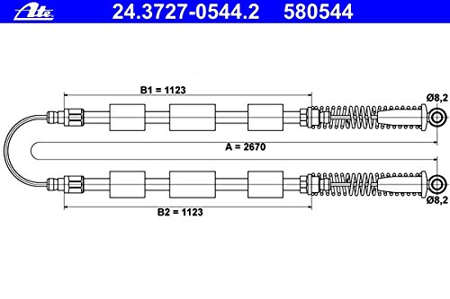 Cable de freno trasero ATE 24372705442 de alta resistencia para tu coche