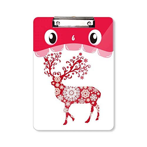 Porte-bloc motif flocon de neige rouge et cerf, sous-main A4 art déco bureau