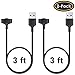 QIBOX Compatible Fitbit Ionic Charging Cable, 2 Pack Replacement USB Charger Charging Cable Adapter Compatible Fitbit Ionic Smartwatch, (3 feet) Sturdy Fitbit Ionic Power Charging Cord (2 Pack)