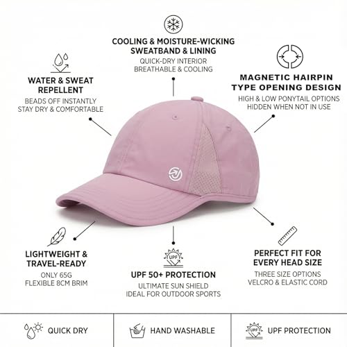 Gorra de béisbol deportiva con malla ajustable para mujer miniatura 6