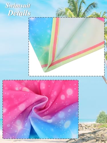 Image of BAOHULU Girls Rash Guard Swimsuit 2 Pieces Long Sleeve Bathing Suit UPF 50+ Quick Dry Beach Swimwear Size 3-14 Years