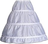 WMLWL Girls' 1 2 3 Hoops Petticoat Full Slips Flower Girls, White, Size 4-5 Years