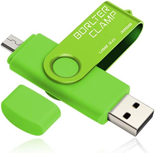 BorlterClamp 64GB Dual USB 3.0 Flash Drive OTG Memory Stick, Pendrive with microUSB Drive for Android Phone, Tablet and Computer (Blue)