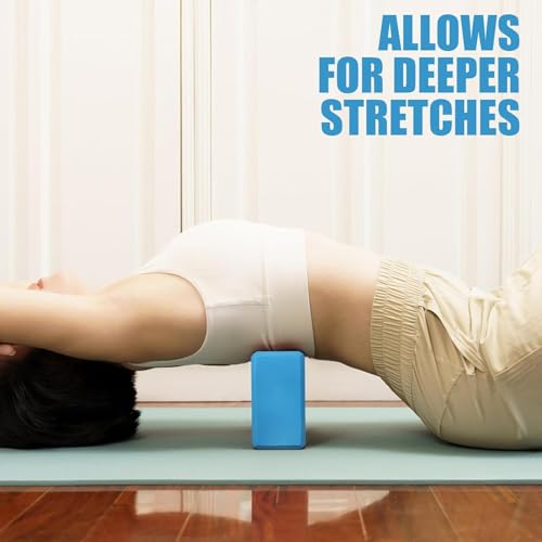 Image of High Density Yoga Block Bricks - Support for Poses & Meditation Set of 2 For Men Women Foaming Pilates Fitness Stretching Aid, Balance, Health, Sports, Gym Exercise (Multicolor)