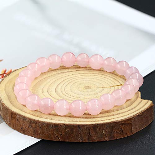 Image of Clearain Natural Gemstones Bracelet 8mm Chakra Round Beads Energy Power Crystal Reiki Healing Elastic Stretch 7 Inch for Women Men Unisex