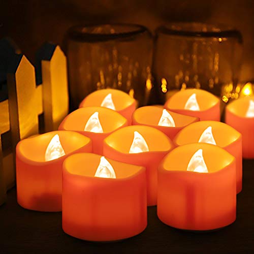 Homemory HBKNB12CS Halloween 12 Pack Orange Tea Light Candles thumb #5