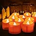 Homemory Halloween 24 Pack Orange Tea Light Candles, Battery Operated LED Tealights, Small Pumpkins Lights, Flameless, Electric Fake Tea Candles for Fall, Diwali Decorations