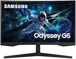 Samsung 32-Inch Odyssey G55C Series QHD 1000R Curved Gaming Monitor, 1ms(MPRT), HDR10, 165Hz, AMD Radeon FreeS