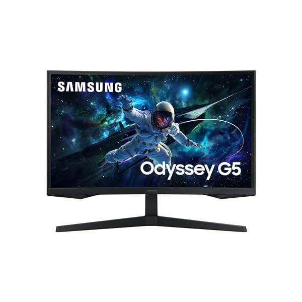 SAMSUNG 32-Inch Odyssey G55C Series QHD 1000R Curved Gaming Monitor, 1ms(MPRT), HDR10, 165Hz, AMD Radeon FreeSync, Eye Care, LS32CG550ENXZA, 2024