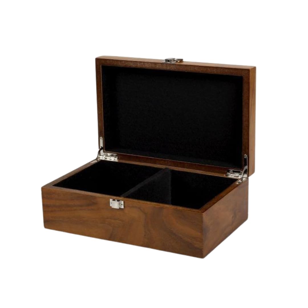 Set di scacchi in legno di noce, tavola piatta Helena in madreperla, 50,8 cm