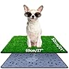 Pee pads for dogs with fake grass 27 x 21 indoor artificial grass for dogs potty lawn pee pads for doggie washable reusable and lawn for replacement puppy training litter box for outdoor patio  urban country home decor