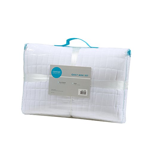 Comfort Spaces Kienna Quilt Set-Luxury Double Sided Stitching Design Summer Blanket, Lightweight, Soft, All Season Bedding Layer, Matching Sham, White, Coverlet Full/Queen(90"X90") 3 Piece #TOP4