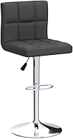 Vista 5 de Homall - Taburetes de bar de cuero sintético, con altura ajustable, giratorios, hidráulicos sin brazos, taburete de bar y cocina cuadrado de altura