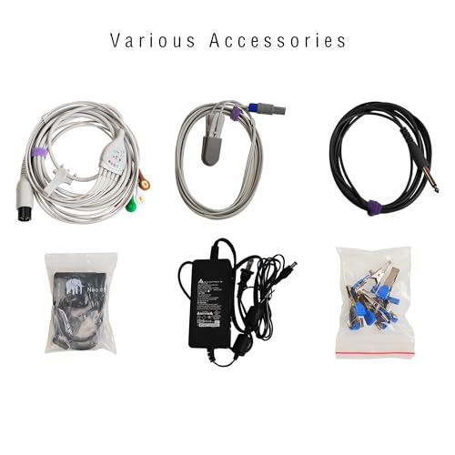 Image of Veterinary Vital Signs Monitor 7 Inch Portable 6 Parameter Monitor ECG /NIBP /PR /SPO2 /RESP /TEMP Animal Monitor