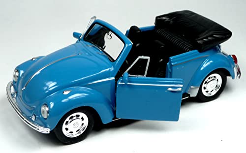 Welly VW Käfer Cabrio Modellauto 1:34 Metall/Kunststoff blau