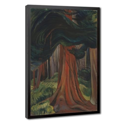 Cadre à suspendre cèdre rouge Emily Carr - Toile murale salon 30,5 x 45,7 cm