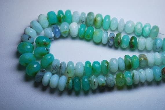 Rondelles opale bleue du Pérou LKBEADS perles facettées 10-13mm pour collier