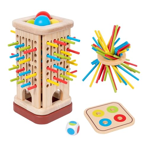 Actividades de escritorio padre-hijo con torre de colores de madera para tardes familiares en casa