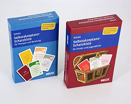 Foto von Selbstakzeptanz-Schatzkiste für Kinder und Jugendliche: 120 Karten mit 20-seitigem Booklet in stabiler Box, Kartenformat 5,9 x 9,2 cm (Beltz Therapiekarten)