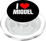 I Love Miguel Nombre Personalizado Hombres BFF Corazón Amigo Niños PopSockets PopGrip para MagSafe
