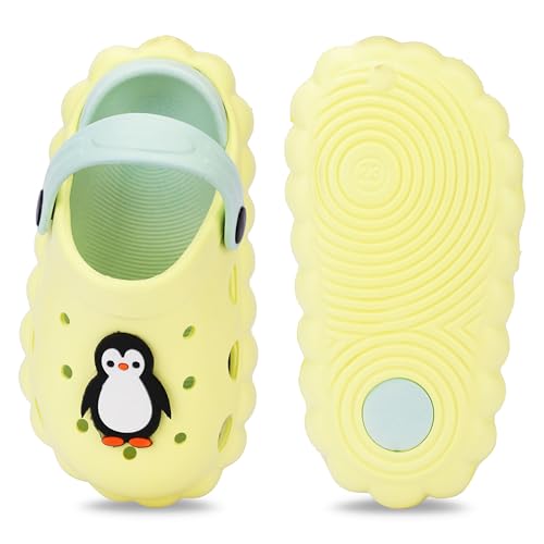 Image of GLJ Little AngelToddler Clogs Slippers, 12 Months to 3 Years, Baby Boy, Waterproof, Lightweight, Cute Cartoon Penguin Design
