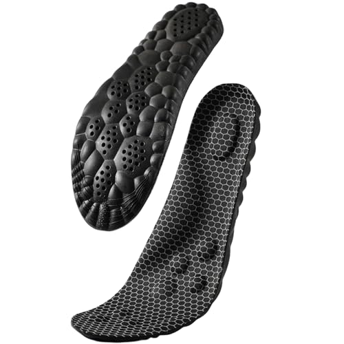 Image of 4D Cloud Technology Insole - Super Soft Comfort Insoles, Soft Foot Protection Cloud Feeling Insole, U-Shape Memory Foam Insoles, 4D Sports Memory Foam Insoles (Black-A, Men 11.5-12.5 /Women 13-14)