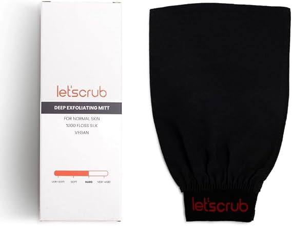 Let'scrub Üçgen Siyah Banyo Duş Kesesi Peeling Eldiveni%100 Floş Ipek Normal Ciltler İçin