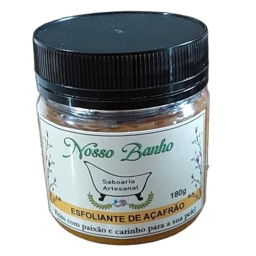 Esfoliante Clareador de Açafrão Corpo e Rosto Trata a Foliculite Clareia a Pele