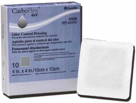 CarboflexOdor Control Dressing - 4"X4" Dressing - Box of 10